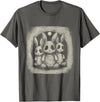 Creepy Bunny Rabbits Easter Horror Goth Grunge Alt Aesthetic T-Shirt in Asphalt Grey