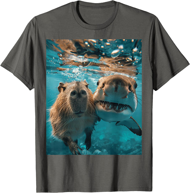 Funny Graphic Capybara Gift Ideas Funny Graphic Capybara T-Shirt - Asphalt Grey