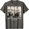Highland Cute Cow Christian Bible Verse Follow The Word Not The Herd Christian Western Highland Cow T-Shirt - Asphalt Grey
