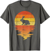 Bunny 70s Vintage Retro Sunset Rabbit T-Shirt in Asphalt Grey