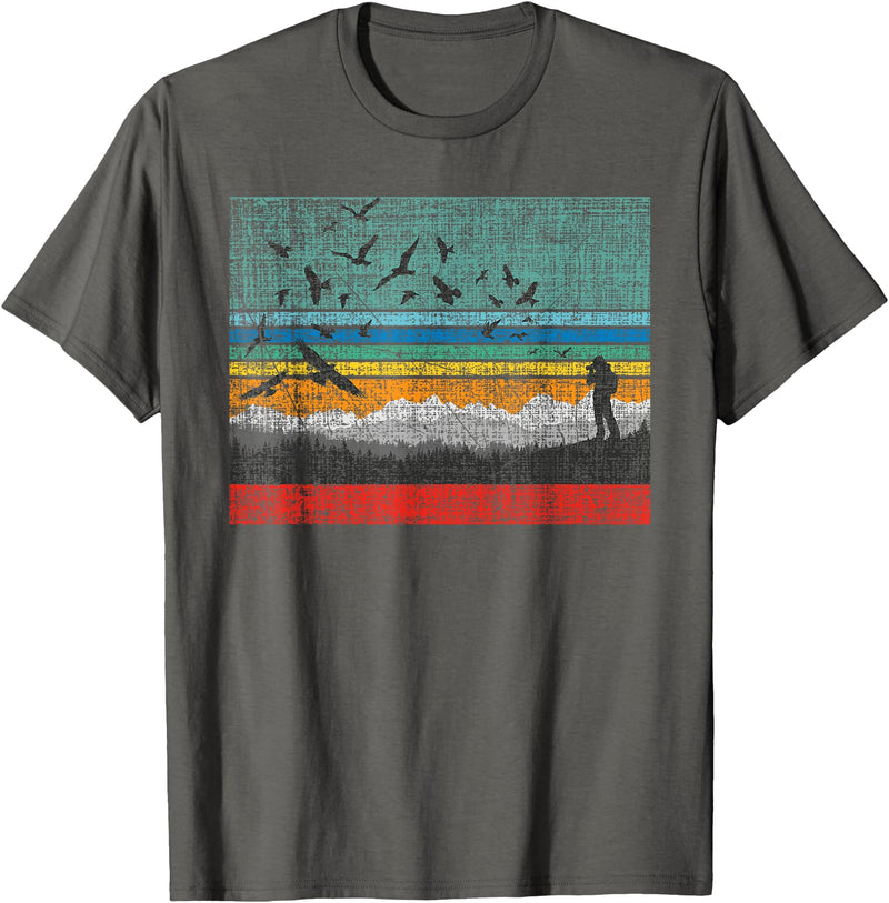 Birding & Bird Lover Shirts Retro Birding Bird Watching Bird Watcher Birder T-Shirt Small - Asphalt Grey