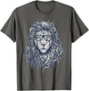 Wise Animal Cool Lion in Glasses Hipster Funny Nerd Humor T-Shirt - Asphalt Grey