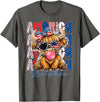 Cute Cow Creations Highland Cow 4th of July, Patriotic Cowgirl Bow Design T-Shirt - Asphalt Grey