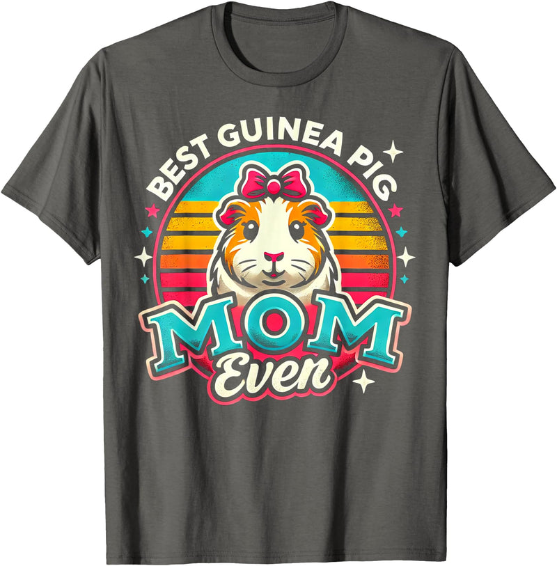 Guinea Pig Mom BY TEERA Guinea Pig Mom Funny Guinea Pigs Lover Owner Women T-Shirt - Asphalt Grey