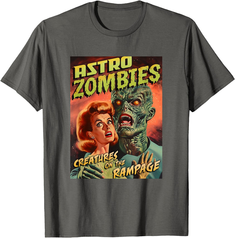 Last Gasp Graphics Astro Zombies 1950s Horror Comic Cover T-Shirt - Asphalt Grey