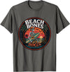 Summer Halloween Spooky Tee Co Halloween Skeleton Spooky Beach Surfer - Summer Halloween T-Shirt - Asphalt Grey