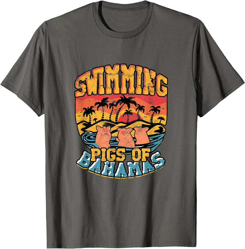 Swimming pigs of bahamas - Bahamas Cruising Swimming pigs of bahamas - Bahamas North Sea Beach Vacation T-Shirt - Asphalt Grey