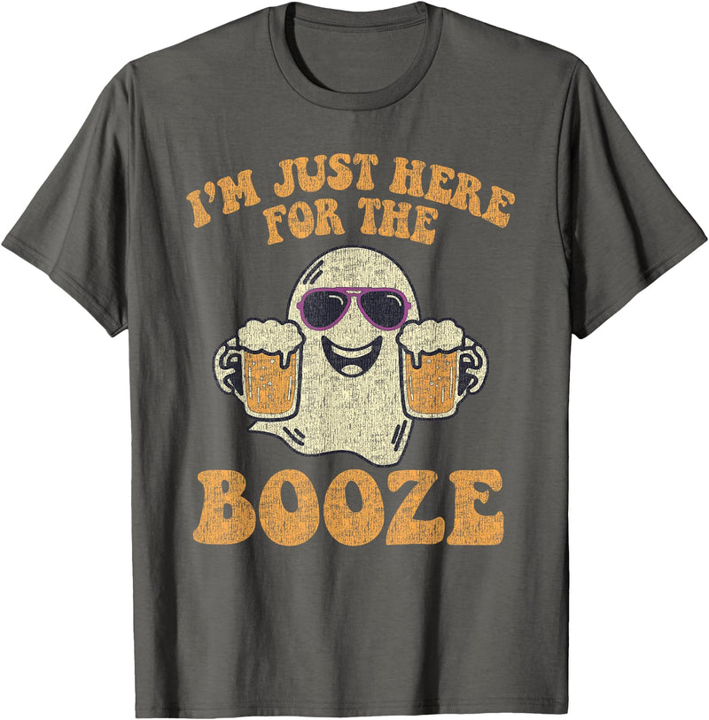 I'm Just Here For The Booze Halloween Beer T-Shirt - Asphalt Grey