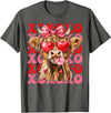 Valentine XOXO Highland Cow Fng Valentine XOXO Highland Cow Cute Coquette Bow Western T-Shirt - Asphalt Grey