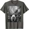 Vintage Cute Guinea Pig Bootleg Streetwear Graphic Funny Guinea Pig Selfie with T-Rex Dinosaur Dino Graphic T-Shirt - Asphalt Grey