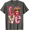 Highland Cow Valentine Tees Love Western Highland Cows Valentine Cowgirl Hat T-Shirt - Asphalt Grey