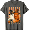 Spooky Highland Cow Heifer Funny Halloween Spooky Season T-Shirt - Asphalt Grey