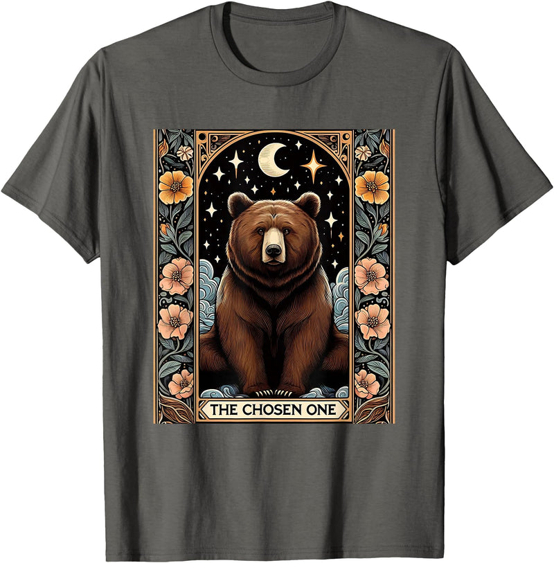 Funny I Choose the Bear Tarot Card Women Girls Trending T-Shirt - Asphalt Grey