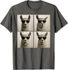Retro Llama Portrait with Sunglasses Funny Llama Lover Cute Llama Photo Booth T-Shirt - Asphalt Grey