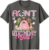 Famer Pink Cow Birthday Matching Tees Aunt Of The Birthday Girl 1St Birthday Pink Cow Farm T-Shirt - Asphalt Grey