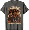 Cowgirl apparels Women Melanin Cow Girl Outfit Cowgirl for Women African Melanin Cow Girl Outfit T-Shirt - Asphalt Grey