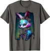 Creepy Nightmare Bunny Rabbit Silently Judges You T-Shirt in Asphalt Grey