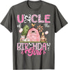 Famer Pink Cow Birthday Matching Tees Uncle Of The Birthday Girl 1St Birthday Pink Cow Farm T-Shirt - Asphalt Grey