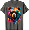 Funny Colorful Bear Lover Wildlife Colourful Bear with Sunglasses T-Shirt - Asphalt Grey