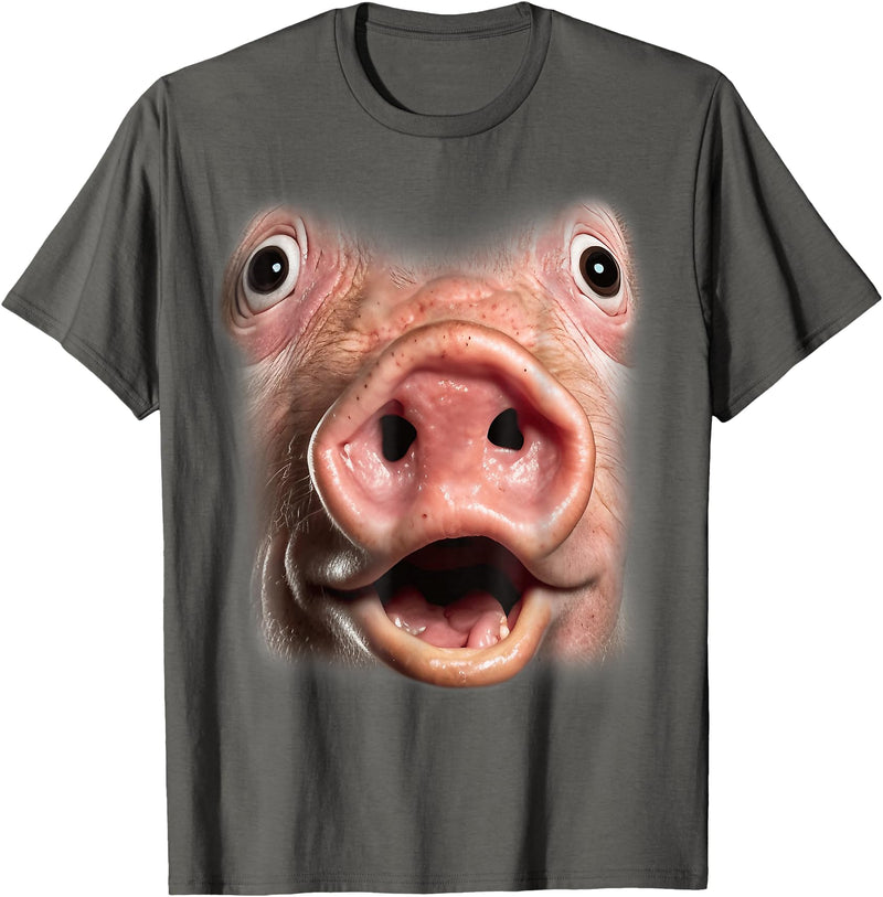 Funny Meme Tees Funny Pig Face Funny Oddly Specific Dank Meme T-Shirt - Asphalt Grey