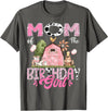 Famer Pink Cow Birthday Matching Tees Mom Of The Birthday Girl 1St Birthday Pink Cow Farm T-Shirt - Asphalt Grey