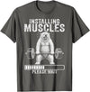 Funny Polar Bear Fitness Deadlift Workout Installing Muscles Please Wait Polar Bear Gym T-Shirt - Asphalt Grey