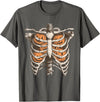 Ribcage Pumpkin Spooky Halloween Women Men Kids Retro Vintage 90s Ribcage Pumpkin Face Horror Halloween T-Shirt - Asphalt