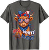 Red White Moo Patriotic Highland Cow 4th July Red White and Moo Highland Cow 4th July 250 Years Patriotic T-Shirt - Asphalt