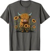 Scottish Highland Cow Cute Highland cattle Cow Funny Highland Cow T-Shirt - Asphalt Grey