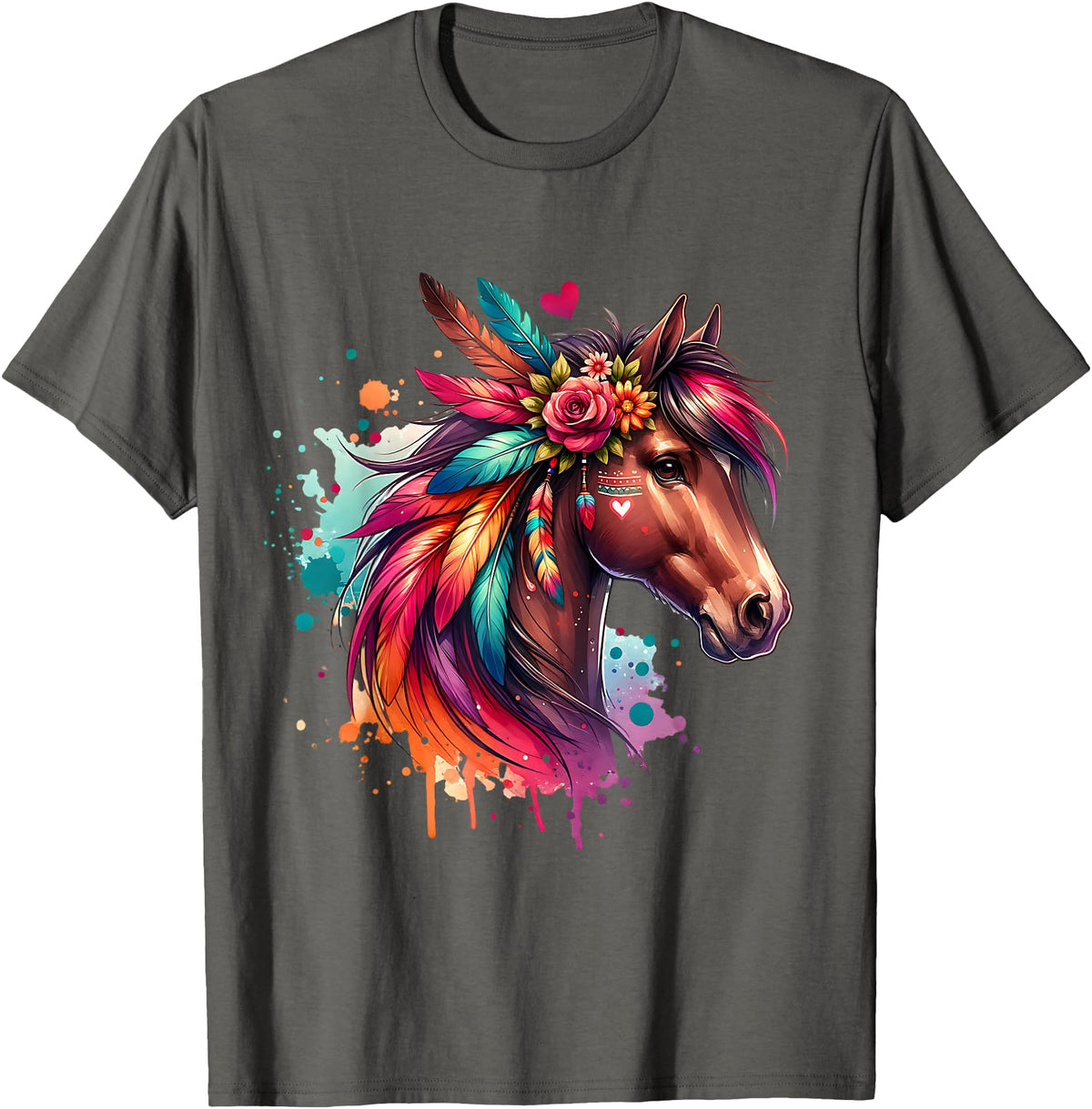Unique Horse Gifts for Horse Lovers Horses Girls Women Rider Riding Horse Lovers Horse T-Shirt - Asphalt Grey