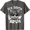 67 Six Seven Bruh Cute Bunny Face with Sunglasses Easter Day T-Shirt in Asphalt Grey