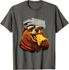 Retro Bear with Cheese for Boys Funny Animal humor Retro Bear Eating Cheese with a Grater Hat T-Shirt - Asphalt Grey