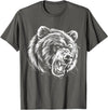 Angry Grizzly Bear T-Shirt - Asphalt Grey