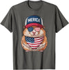 Hamster 4th of July US American Flag Patriotic T-Shirt - Asphalt Grey