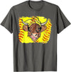 Softball Highland Cow With Bandana Glasses Happy Mother's T-Shirt - Asphalt Grey