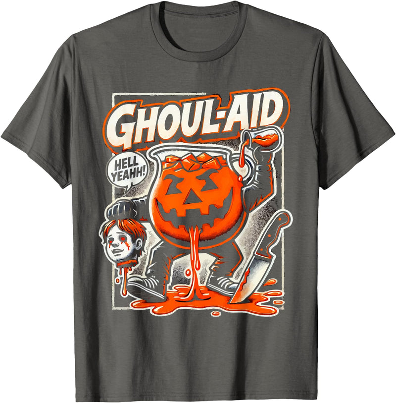 Ghoul Halloween Trick Or Treat SteMi Apparel Halloween Ghoul Lover Spooky Ghost Scary Trick Or Treat T-Shirt - Asphalt Grey