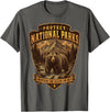 National Parks Conservation Co Protect National Parks Bear Vintage Arrowhead Badge Apparel T-Shirt - Asphalt Grey