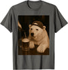 Polar Bear Funny Drinking Beer Design Polar Bear Funny Drinking Beer Meme T-Shirt - Asphalt Grey