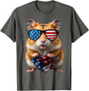 Hamster 4th Of July American Independence Day USA Patriotic T-Shirt - Asphalt Grey
