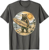 Retro Coastal Surf Bear Vintage Beach Apparel Vintage California Surf Bear Beach Retro Coastal Summer T-Shirt - Asphalt Grey