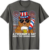 USA 4th of July A Freedom a Day Beer Bear A Freedom a Day Keeps the Commies Away 4th of July Bear Women Men T-Shirt - Asphalt Grey