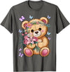 Bear Lover Gift Co. Cool Crowned Teddy Bear for Flowers Lovers T-Shirt - Asphalt Grey