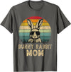 Vintage Bunny Rabbit Mom Rabbit Lovers Mommy Mother's Day T-Shirt in Asphalt Grey