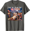 Retro Chill The Fourth Out Patriotic Guinea pigs Chill The Fourth Out Funny Guinea Pigs Coffee 4th of July T-Shirt - Asphalt Grey
