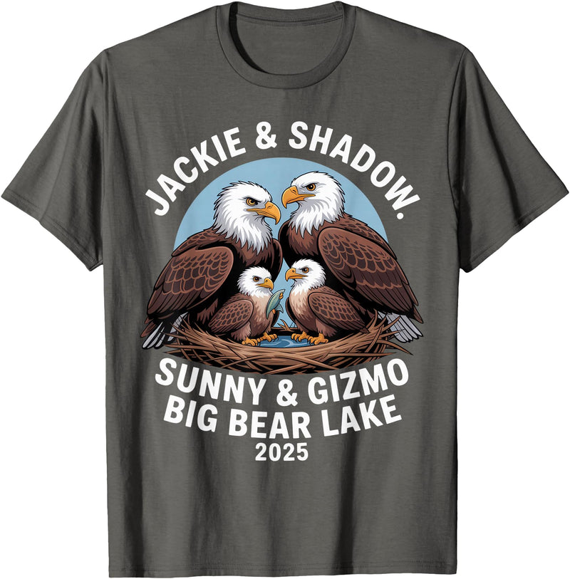 Nature Wildlife Art Prints Jackie & Shadow Sunny & Gizmo Big Bear Lake 2025 Eagle T-Shirt - Asphalt Grey