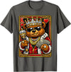 Teddy Bear King and Queen Matching Couples Designs King of Hearts Hip Hop Dripped Out Teddy Bear Hustle Money T-Shirt - Asphalt Grey