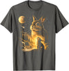 Bunny Howling to the Moon Vintage 90s Animal Easter Day T-Shirt (Black) in Asphalt Grey