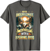 Gift For Grandpa Fisherman Outdoor Nature Lover Never Underestimate an Old Man with A Fishing Rod Scenic Men T-Shirt - Asphalt Grey