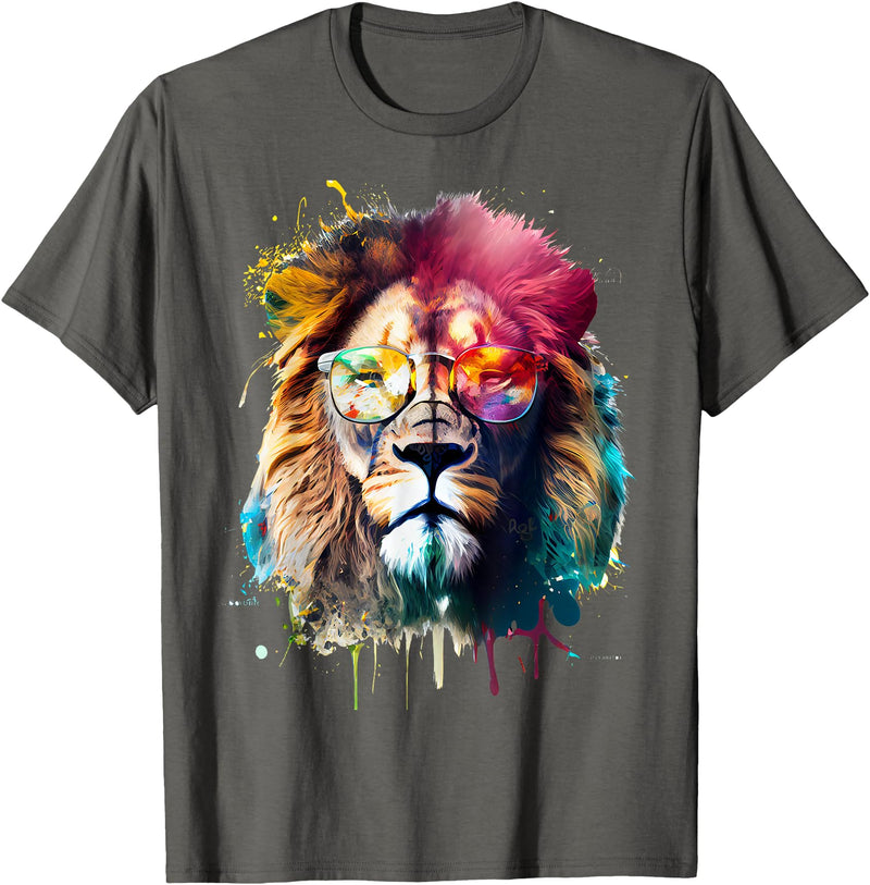 Lion Safari Sunglasses Gift Ideas & Designs Lion sunglasses T-Shirt - Asphalt Grey
