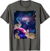 Rabbit Wildlife Animal Universe Galaxy Stars Bunny Rabbits T-Shirt in Asphalt Grey